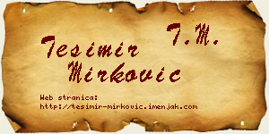Tešimir Mirković vizit kartica